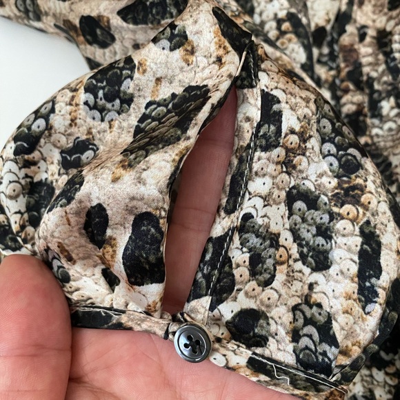 Robert Graham 100% silk leopard print sequins detail blouse balloon sleeves - Picture 10 of 16